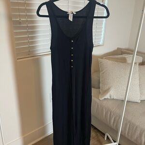 H&M Black Ribbed Maxi Dress